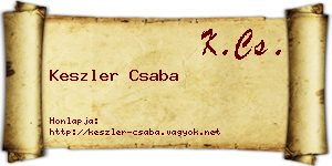 Keszler Csaba névjegykártya
