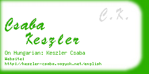 csaba keszler business card